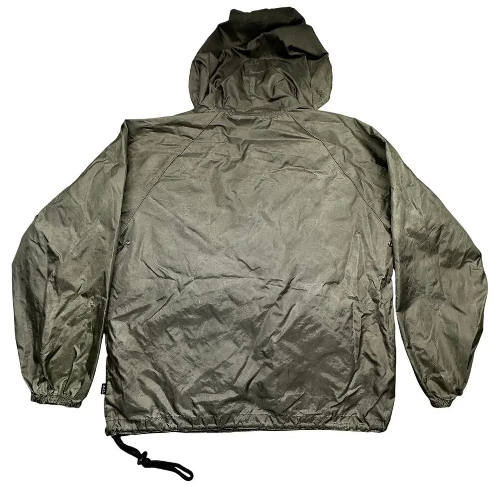 Vintage Gap Anorak Windbreaker Hoodie Jacket Mens Small Pocket Metallic Green